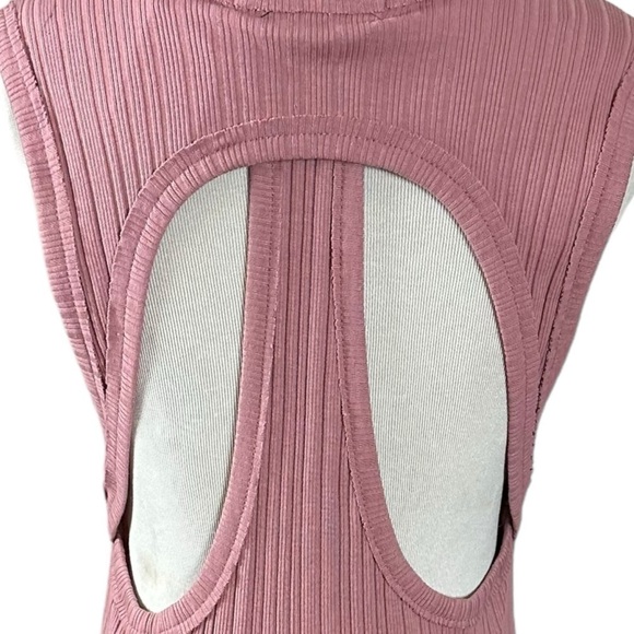 Free People Beach Wave Wash Midi in Mauve XS NWT Cut Out Free-est Bodycon Ribbed - Picture 5 of 10